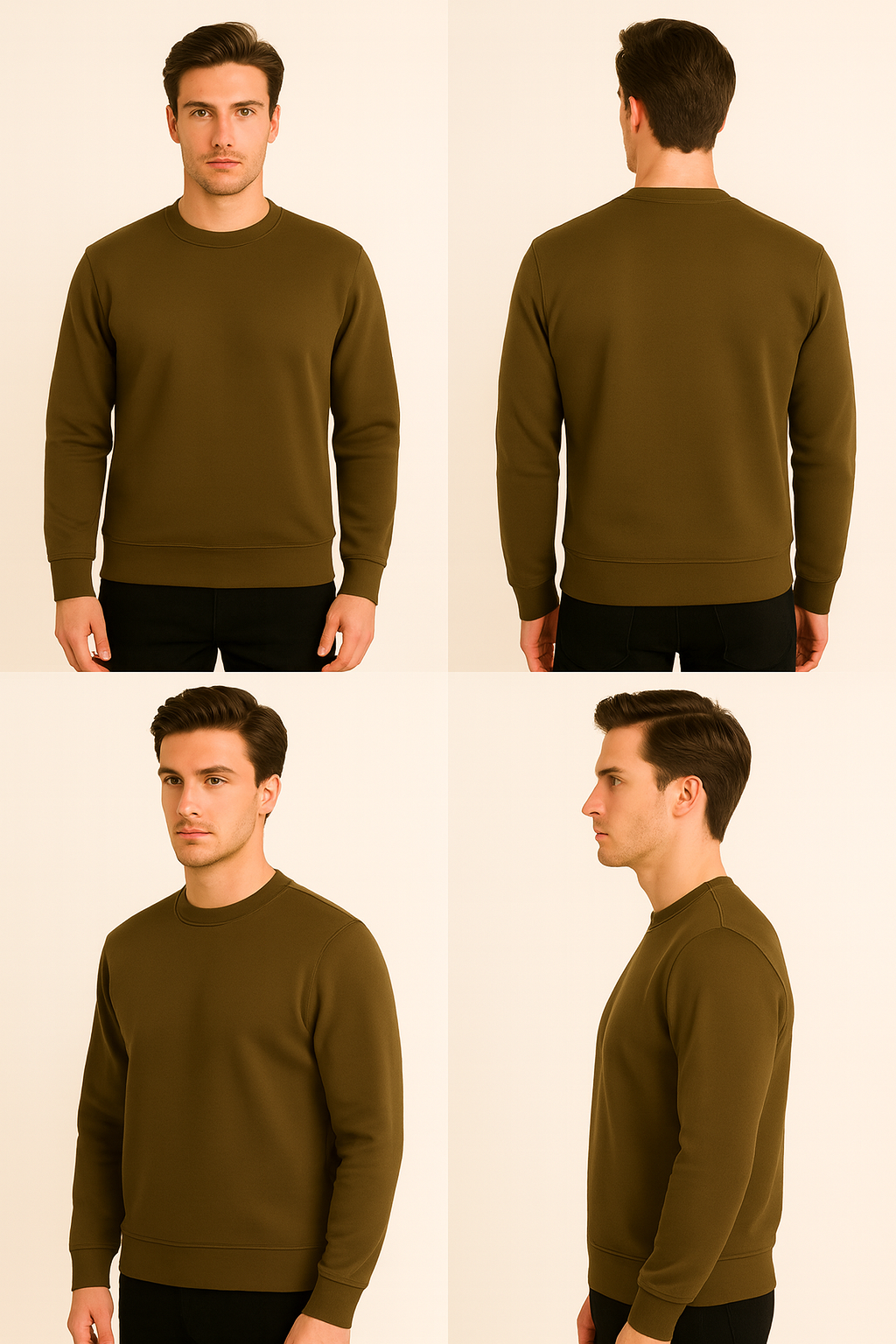 Classic Olive Green Round neck Sweatshirt β Minimal & Timeless