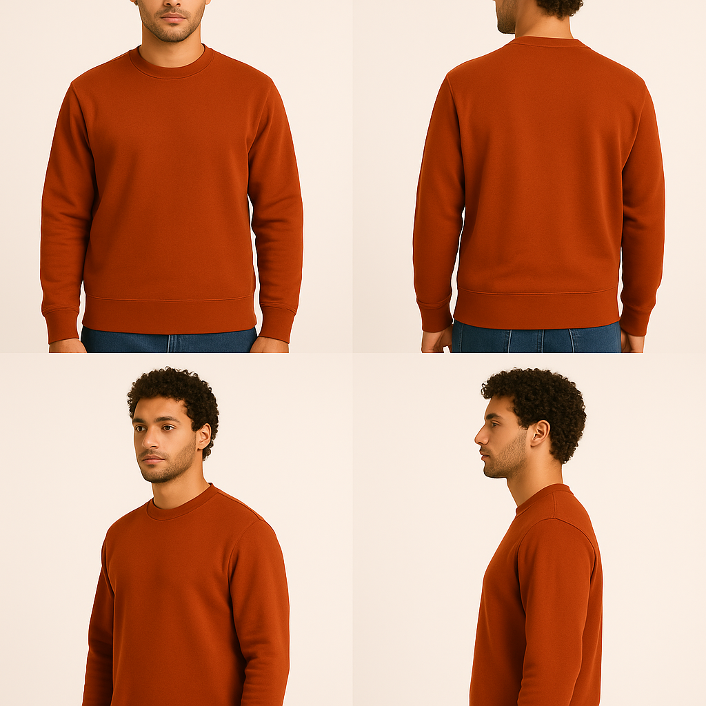 Classic Rust Brown Round neck Sweatshirt β Minimal & Timeless