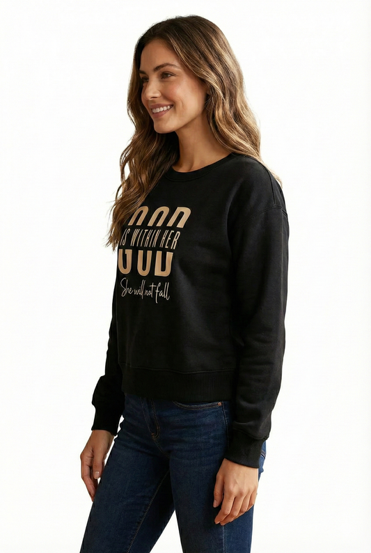 Black Premium Sweatshirt – Luxury Comfort, Motivational HD Print