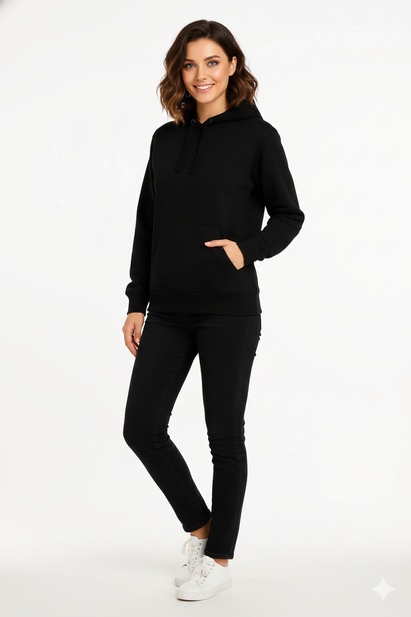 Pure Black – Premium Sweatshirt Hoodie