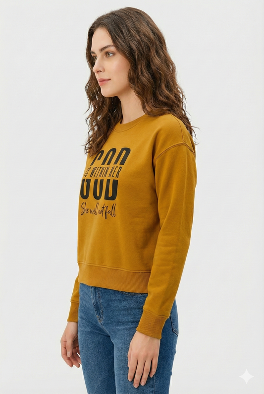 Mustard Yellow  Premium Sweatshirt – Luxury Comfort, Motivational HD Print
