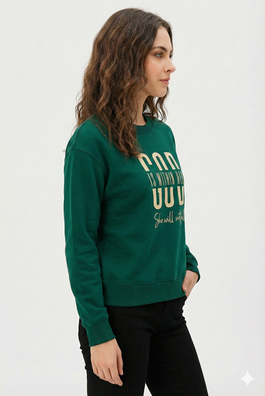 Sea Green Premium Sweatshirt – Luxury Comfort, Motivational HD Print
