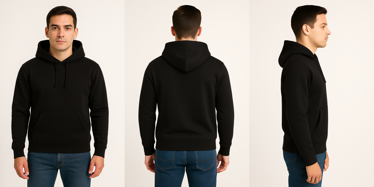 Pure Black – Premium Sweatshirt Hoodie